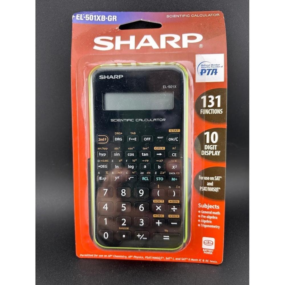 Sharp EL-501XB-GR Scientific Calculator‎ 131 Functions 10 Digit Display